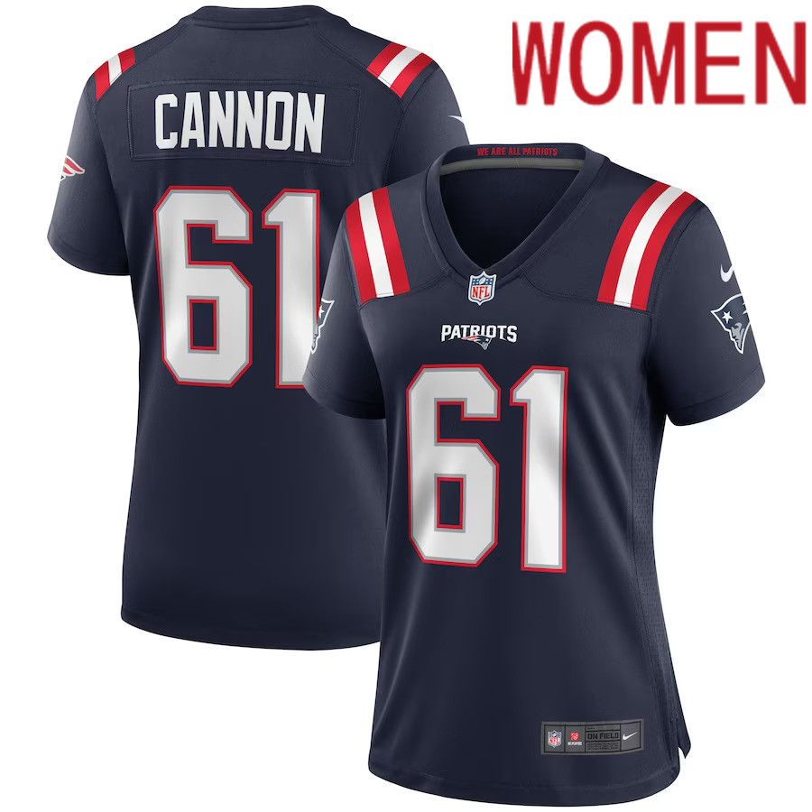 Women New England Patriots #61 Marcus Cannon Nike Navy Game NFL Jersey